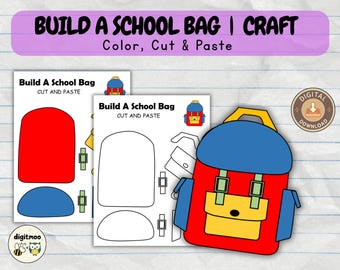 School Bag Cut-and-Paste Craft | Back-to-School Activity | Preschool Printable | Fine Motor Worksheet