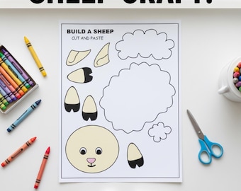 Sheep Cut-and-Paste Activity | Farm Animal | Preschool Printable | Fine Motor Worksheet