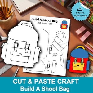 School Bag Craft Template: Cut & Color Activity (PDF Download