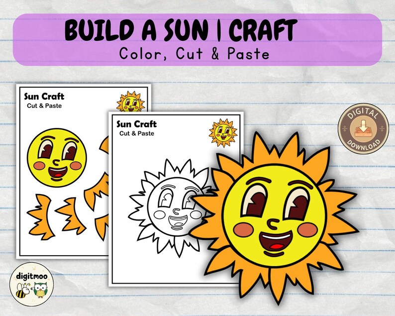 Sun Paper Craft Printable | Cut and Paste Summer Activity | Weather ...