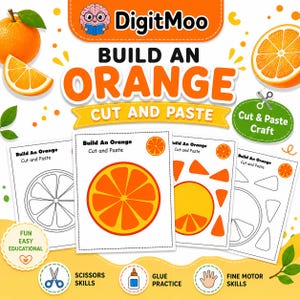 Orange Cut-and-Paste Craft | Fruit Activity | Preschool Printable | Fine Motor Fun