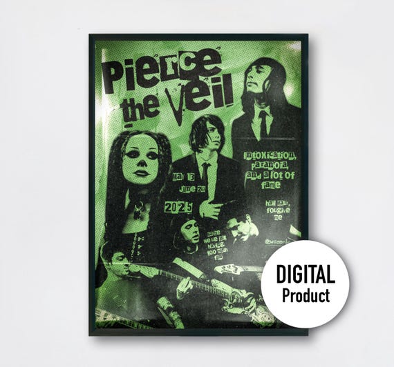 Grunge Pierce the Veil Poster | Digital Download | Emo Band Wall