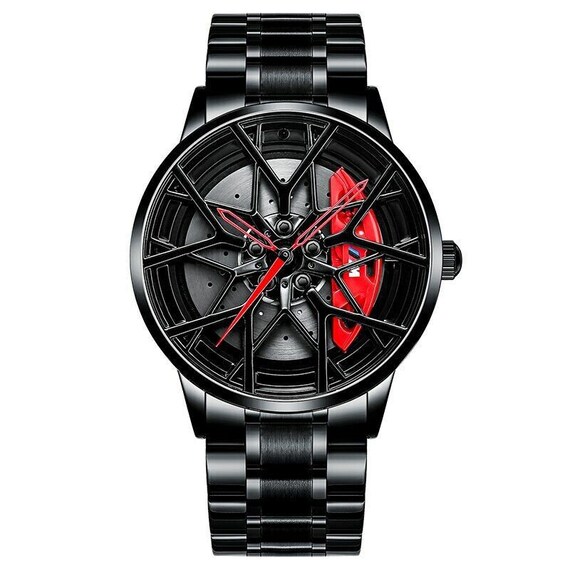 BMW M8 3D Brake Caliper Wheel Watch: Steel, Leather or Mesh