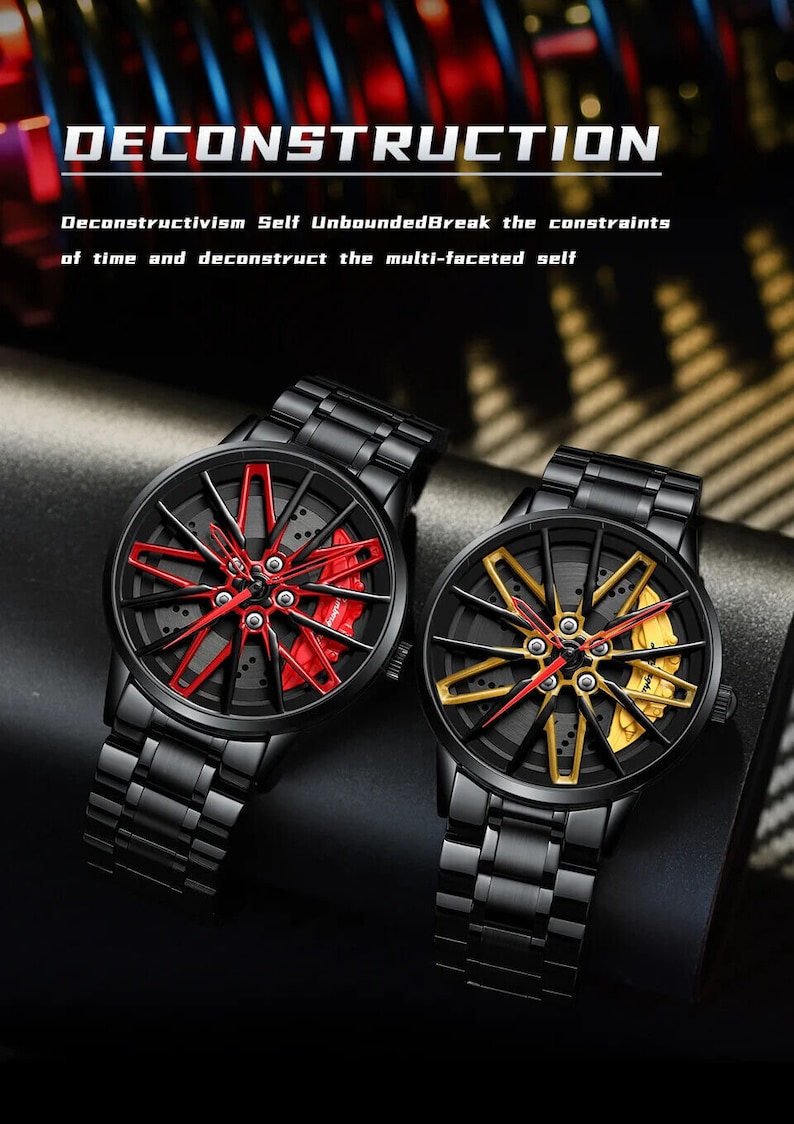 Spinning Lamborghini 3D Brake Caliper Wheel Watches Red, Yellow image 8