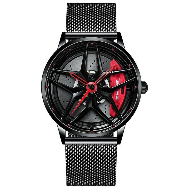 AMG 300 3D Brake Caliper Wheel Watch: Steel, Leather or Mesh Band