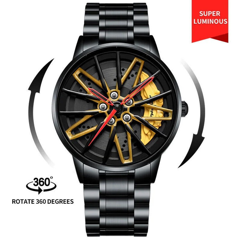 Relojes giratorios con rueda de pinza de freno Lamborghini 3D Rojo, Amarillo imagen 5