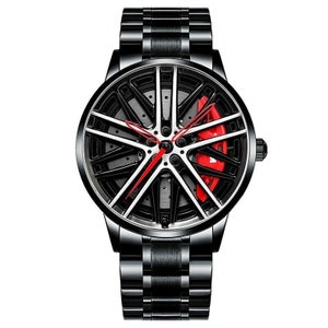BMW 750 Red 3D Brake Caliper Wheel Watch: Steel, Leather or Mesh Band