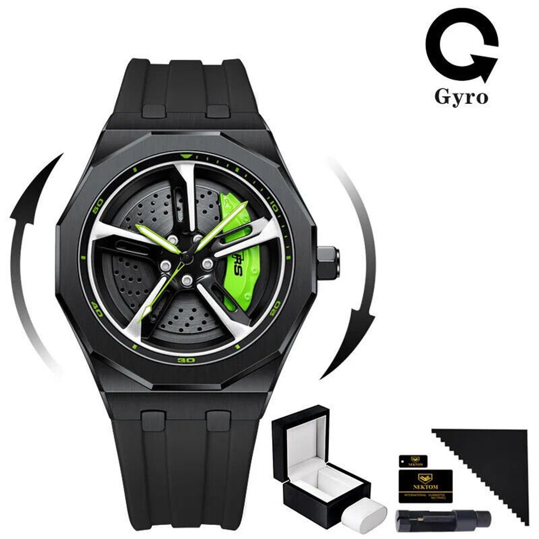Spinning AUDI RS7 3D Brake Caliper Wheel Watches Red, Black, Green ...
