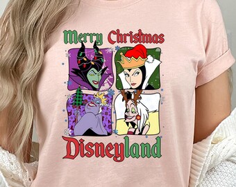 Camiseta navideña de villanos de Disney, camiseta navideña malvada, camiseta navideña de Maléfica, Úrsula, Reina Malvada, suéter navideño de brujas malas