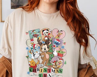 Camiseta navideña de Disney con Chip y Dale, Pooh, Yoda, Mickey y sus amigos, Stitch