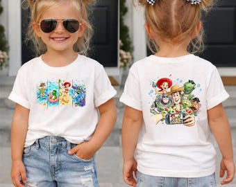 Toy Story Summer Vacation Shirt, Kids Disney Beach Tee, 2 Sides Toy Story Vacation Shirt, Family Trip Tee, Selfie Toy Story, Woody Buzz Tee