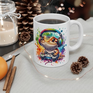 Bearded Dragon Kaffeebecher, 11 Unzen für Gamer & Reptilien Enthusiasten, Einzigartige Gaming Kaffeetasse, Tolle Geschenkidee!