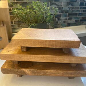 Wood Riser Rustic Soap Tray Bathroom Pedestal Product Display Kitchen ...