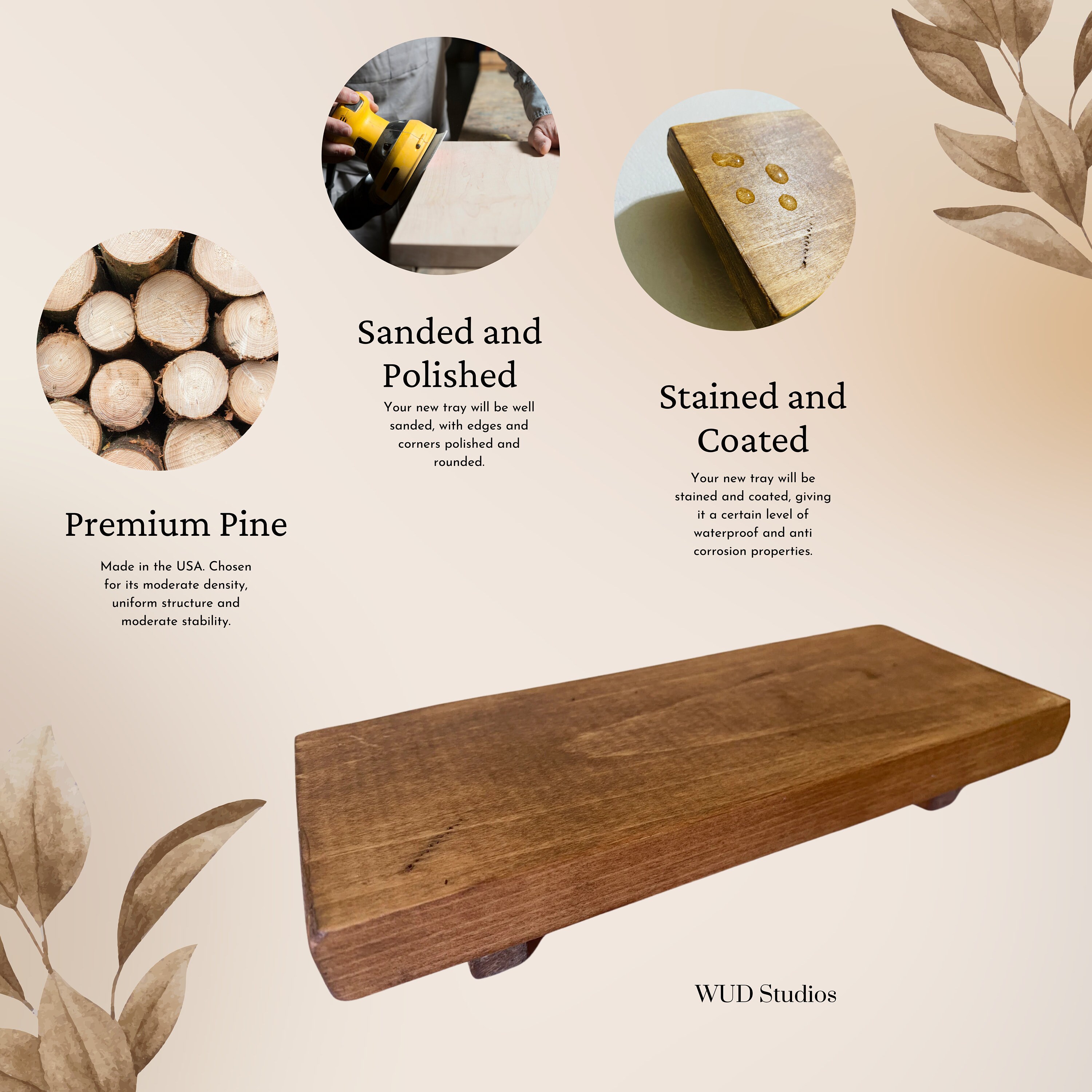 Wood Riser Rustic Soap Tray Bathroom Pedestal Product Display Kitchen ...