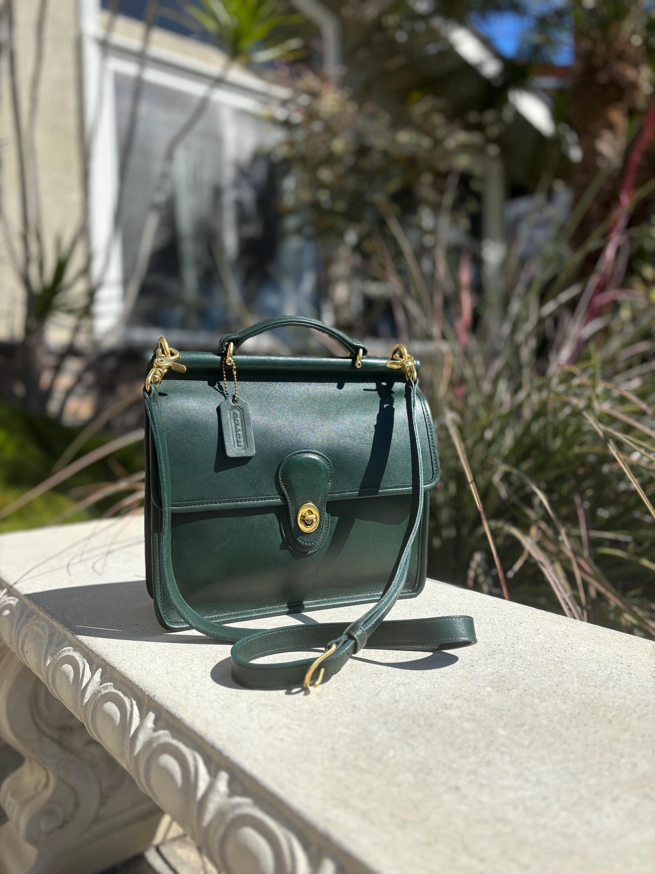 Vintage Coach Bag Bottle Green - Etsy