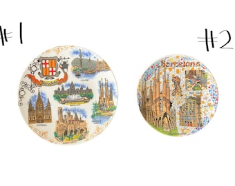 Vintage Barcelona Spain travel decor Decorative Souvenir Plate