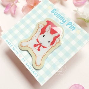 Super Bunny Plastic Pin | Handmade Shrink Plastic Pin