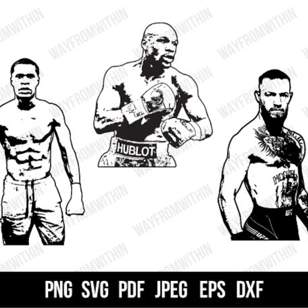 Custom SVG File (Choose Any Fighter) - Clip Art / MMA / Boxing / Kick Boxing / Jujitsu / Karate / T-Shirt / Collage / Graphic / Poster