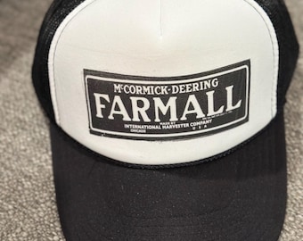 vintage style farmall tractor truckers hat