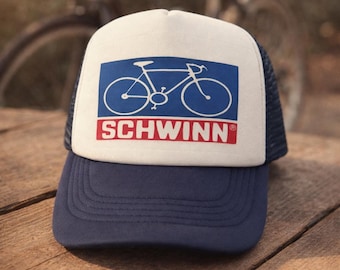 Vintage Schwinn Bike Trucker Hat | 80s Retro Cycling Cap