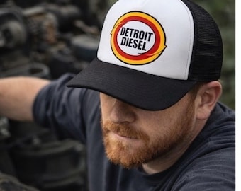 Vintage Detroit Diesel Trucker Hat – Retro Mechanics Cap – Old School Diesel Logo Snapback