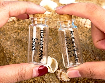 Personalized Honeymoon Sand Keepsake Bottle, Beach Wedding Gift