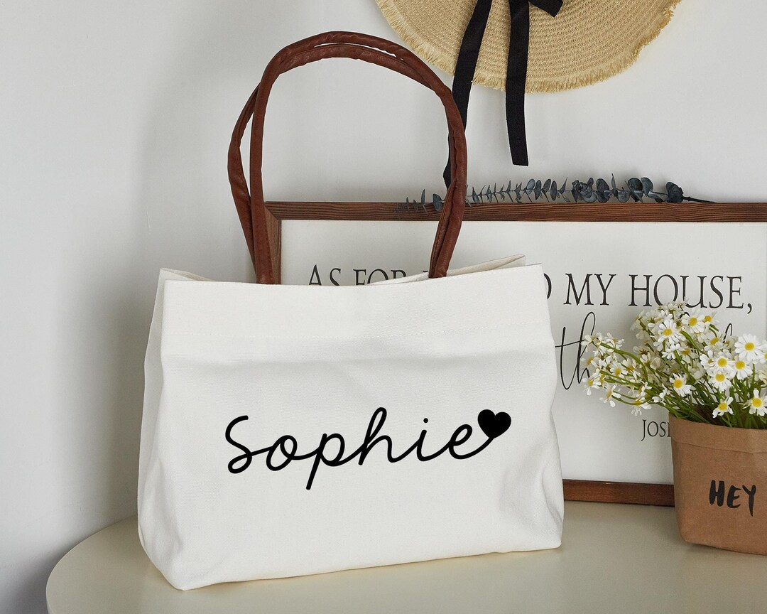 Personalized Bridesmaid Tote Bags, Custom Name Beach Bag, Bridal Party ...