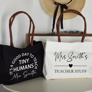 Cartable personnalisé pour enseignant,Cadeau de fin d'année pour enseignant,Cadeau de remerciement pour enseignant,Cartable personnalisé,Sac arc-en-ciel,C'est une bonne journée pour instruire de petits humains