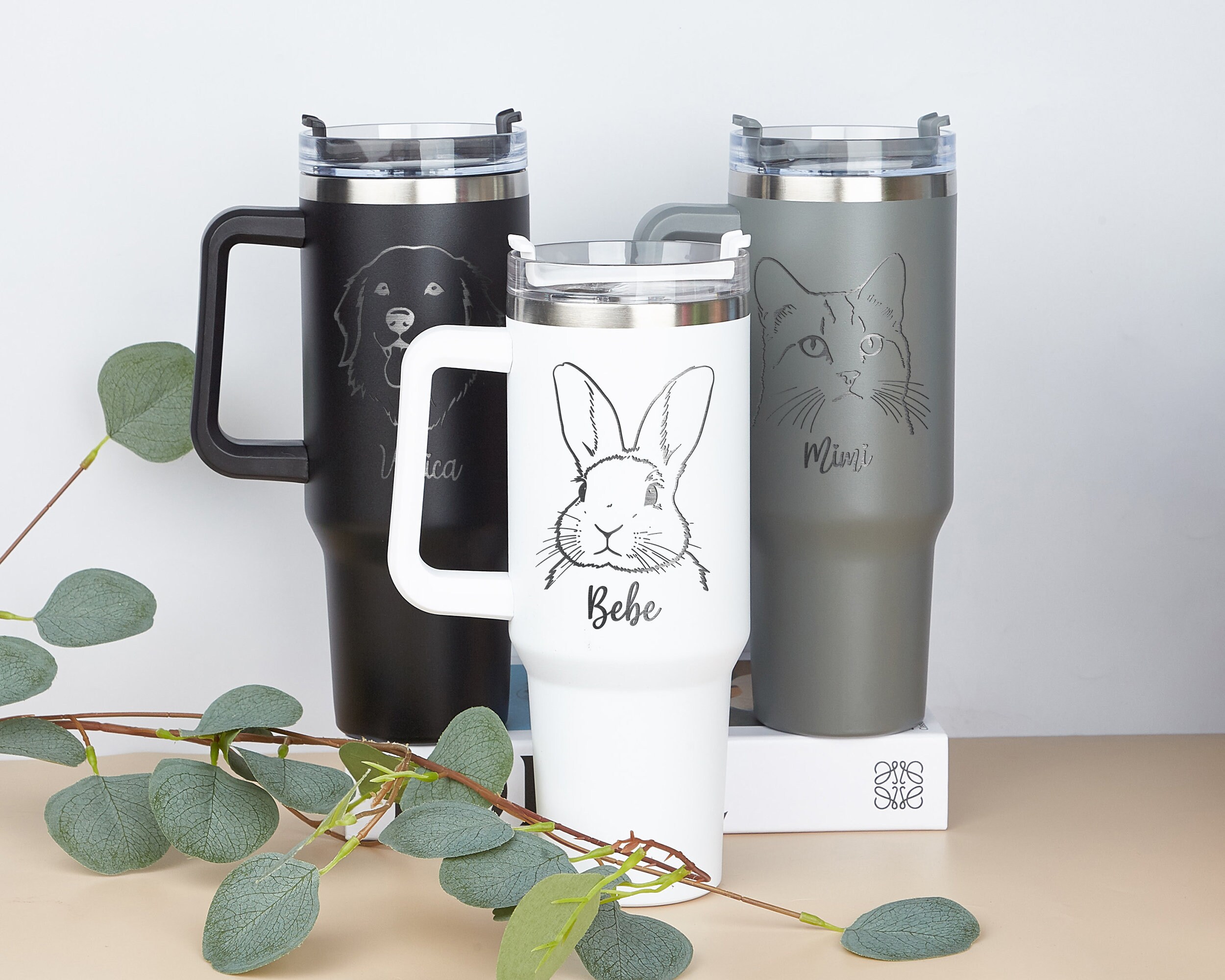 Personalized Pet Portrait Stainless Steel Tumbler for Dog Lovers | 40 oz Insulated Gift for Pet Owners