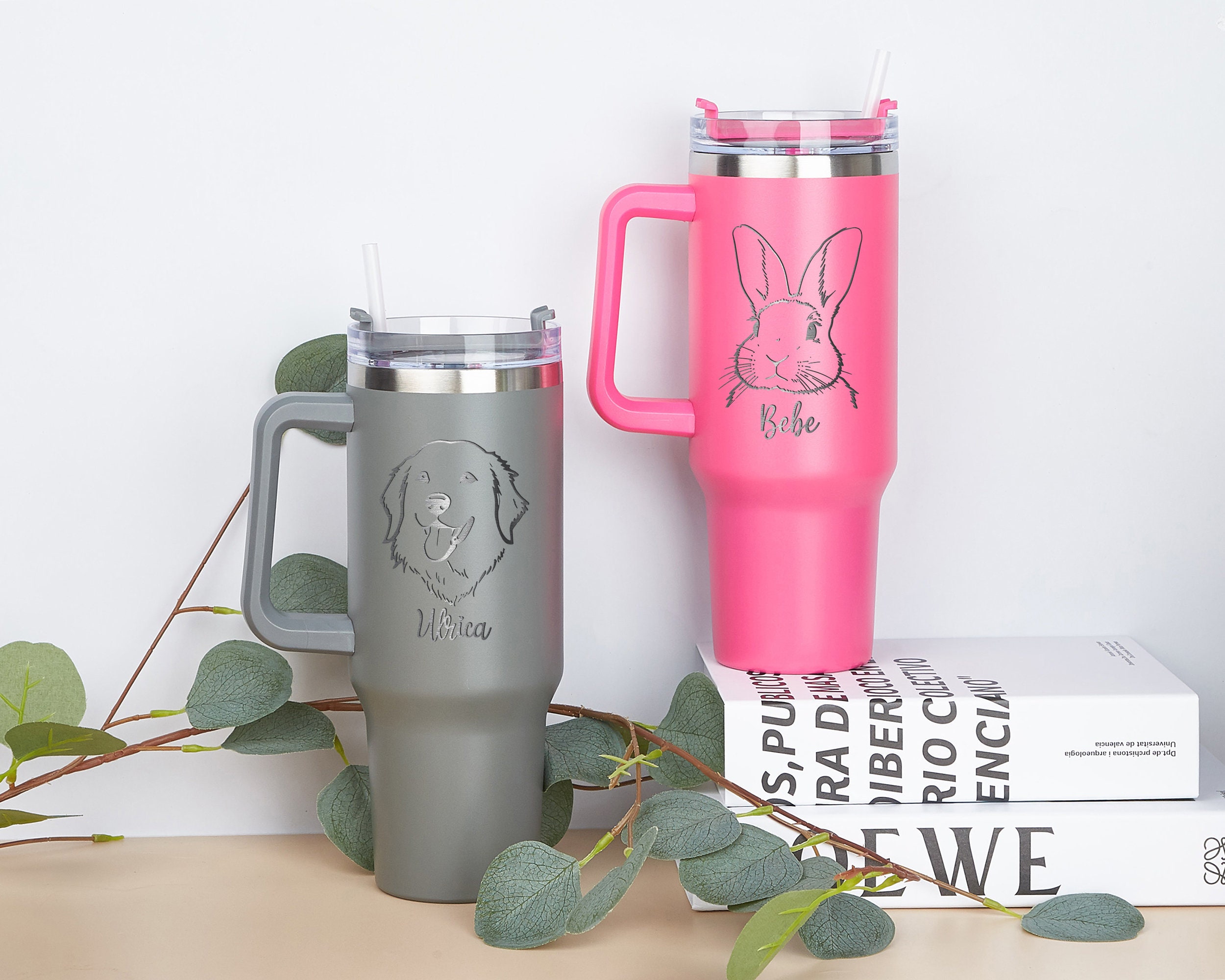 Personalized Pet Portrait Stainless Steel Tumbler for Dog Lovers | 40 oz Insulated Gift for Pet Owners