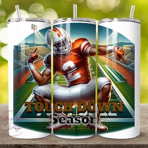 Football PNG 20oz Skinny Tumbler Sublimation Design Digital Download, PNG Instant Download, football tumbler wrap, burnt orange football png