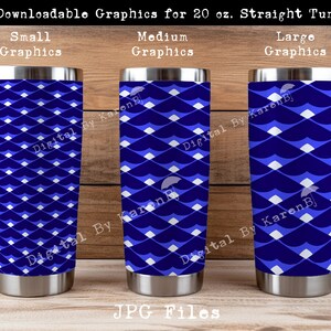Bold Blue Triangle Graphics Printable Download for 20 oz. Tumbler Design digital design Straight 20 oz Tumbler