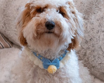 Crochet Pet Neckwear Bib - Yellow bell