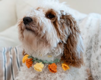 Crochet Pet Neckwear Bib - Flowers