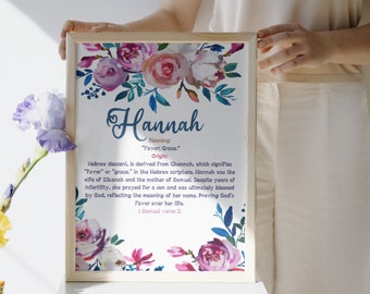 Personalized Floral Baby Name Meaning Print: Nursery Wall Art (Digital Print)