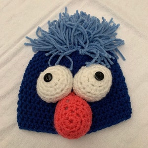 Crochet Crazy-Eyed Blue Monster Hat