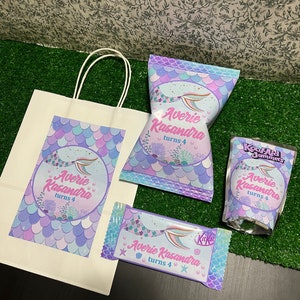 Mermaid Chips / Mermaid Chocolate / Party Snacks / Party Favours / Chips / Custom Treats / Gift Bags