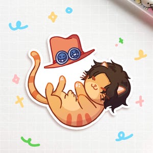 One Piece inspirierter Cat Ace Aufkleber