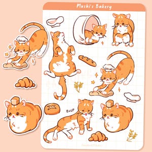 Adesivos à prova d'água Cat Bakery