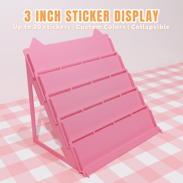 3 Inch Sticker Display Stand Tiered Custom Brand Color