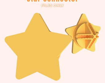 May include: Two yellow star-shaped connectors. One is a solid star, and the other has a circular design in the center. The text "Star Connector" and "FILES ONLY" are in the top center of the image.