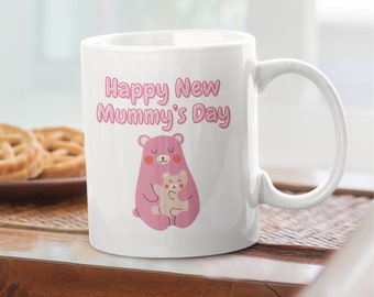 Taza del Día de la Mamá, Primera Taza de Peluche del Día de la Madre, Taza de Regalo de la Nueva Mamá, Regalo de la Mamá, Regalo del Día de las Madres, Regalo de la Mamá de los Niños, Linda Mejor Taza de la Mamá