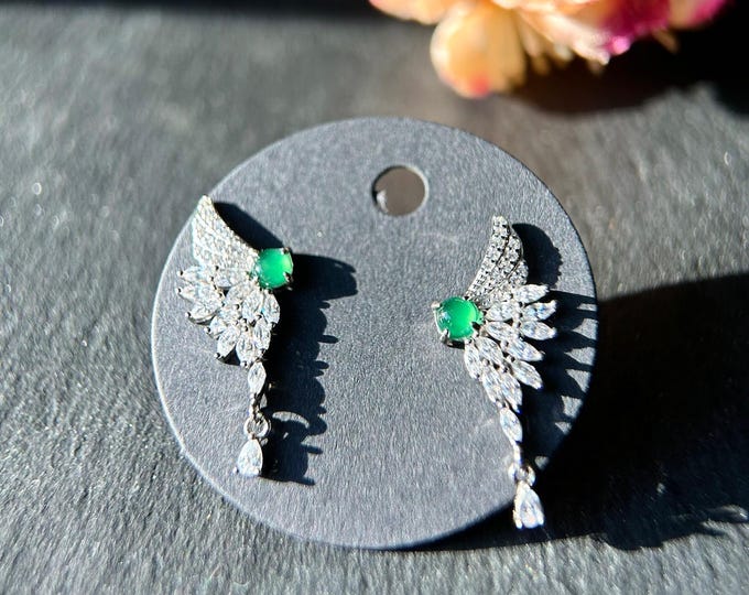 Natural Jadeite Sterling Silver Earrings: Guatemalan Type A Icy Translucent Emerald Green Jade Jewelry Gift