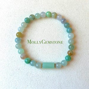 Jadeit Jade Perlen Armband Schmuck natürliche unbehandelte birmanische Typ A eisige durchscheinende Jadeit Multi-Color-Regenbogen Feicui 6,2 mm handgemachtes Geschenk