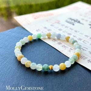 Jadeit Jade Perlen Armband Schmuck natürliche unbehandelte birmanische Typ A eisige durchscheinende Jadeit Multi-Color-Regenbogen Feicui 5,5 mm handgemachtes Geschenk