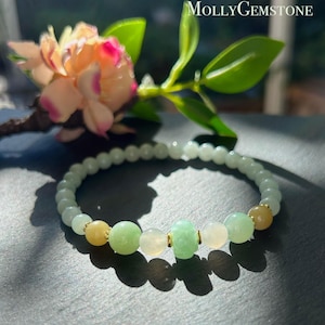 Jadeite Jade Beaded Bracelet Designer Handmade Jewelry Gift for Her Natural Burmese Untreated Type A Icy Translucent Multicolor Jade 6-10mm