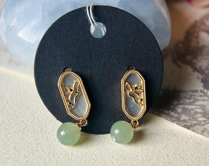 Jadeite Jade Beaded Earrings Handmade Jewelry Gift for Her Natural Burmese Type A Highly Translucent Jade wt Sterling Silver Mother of Pearl