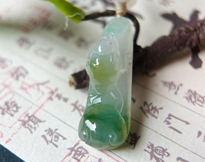 Burmese Icy Yellow & Green Jadeite Money Frog RuYi Pendant Handwoven Necklace Hand-Carved Natural Untreated Type A Myanmar Jade Jewelry