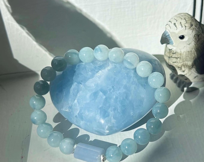 Jadeite Jade Beaded Bracelet Jewelry Gift for Her Burmese Untreated Type A Lavender Floating Blue & Purple Translucent Icy Jadeite Handmade