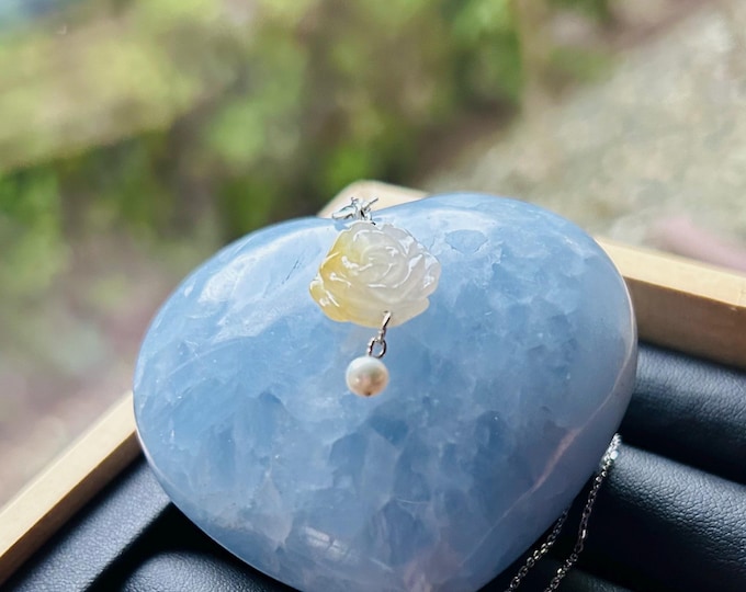 Jadeite Jade Pendant Necklace Bracelet Charm Jewelry Burmese Untreated Type A Icy Translucent Yellow Jadeite Rose Sterling Silver Necklace